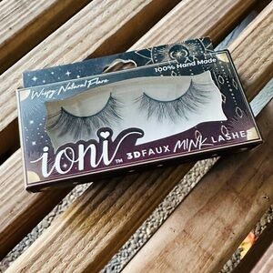 Ioni Faux Mink Lashes Eyelashes 3D Faux Wispy Natural Flare Hand Made NEW Black